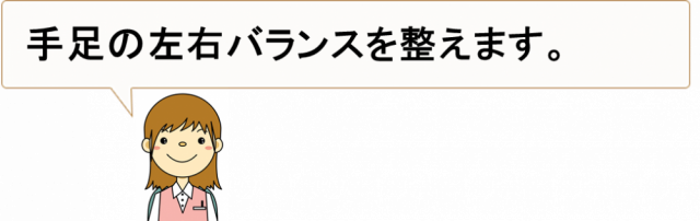 手足の左右バランスを整えます(しんそう療方)